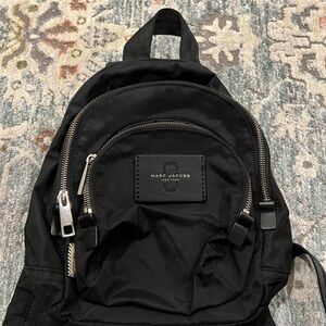 Marc Jacobs Black Nylon Backpack with Silver Hardware